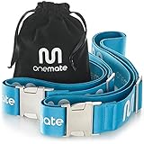 ONEMATE® Koffergurt-Set mit Metallschnalle – Unfassbar Robustes Kofferband für 100% Sichere Reisen | GRATIS Samtbeutel & Zufriedenheitsversprechen (2 Bänder für 2 Koffer)
