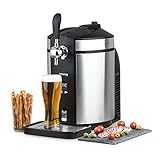H.Koenig BW1880 Bierzapfanlage / Bierkühler / Temperatur regelbar von 12°C bis 2°C /5 L Universall-Bierfässer / mit CO2 Patronen / Edelstahl