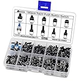 Aussel 10 Werte 180 Pieces Taktiler Drucktastenschalter Micro Momentary Tact Sortiment Kit (180PCS)