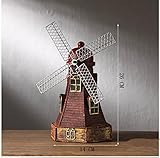 tifee Kunstharz Crafts Sparschwein zum Creative Vintage Deko Holland Windmühle Spardose Münze Bank Geschenk, rot, 20*14*26cm