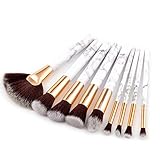 Make Up Pinsel Set 9pcs Solike Marmor Kosmetik Pinsel Schminkpinsel Kosmetikpinsel Lidschatten Gesichtspinsel Foundation Eyeliner Pinsel mit Make-up Schwamm
