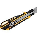 ViCUT Gelbes hochbeanspruchbares, doppelschließendes und einziehbares Viwanda 25mm Cuttermesser / Universalmesser mit besonders dicken Stahlklingen und extra Klingenhalter. Cutter / Messer