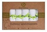 Baby Waschlappen aus Bambus 25 x 25 cm - 6er Pack - Weiß - Mulltücher extra weich