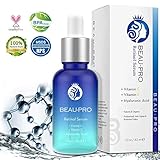 Retinol Serum, Hochdosiert mit 2.5% Retinol von BEAU-PRO, Bestes Anti-Aging Serum für Gesicht, Nacken & Augen, mit Vitamin A + Vitamin C + Vitamin E + Hyaluronsäure + EGF, für Männer und Frauen, 30ml