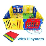 Laufgitter, 8-seitig, Plastik, faltbar, mit Spielematten, NEU !