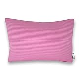 Jerseykissenbezug 25x40cm in verschiedenen Farben und Mustern | für Nackenstützkissen, Reisekissen, Kinderkissen, Babykissen, Gesundheitskissen, passend für Volar Reisekissen (Streifen rosa)