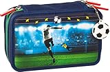 Brunnen Schüler-Etui Federmappe Fußball mit 29 Stiften Schere Lineal 10-4912158