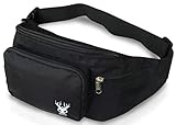Benox Hochwertige Bauchtasche mit RFID Blocker I Reißfeste Gürteltasche Herren Outdoor Bauchbeutel Damen Wasserdicht I Großer Brustbeutel Reise RFID-Schutz Hüfttasche Schwarz