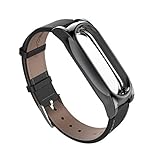 CICIYONER Armband für Xiaomi Mi Band 2, Mode Einfache Elegante gemütliche PU-Leder Smart Armbanduhr Armband (Schwarz, Xiaomi Miband 2)