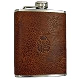 Flachmann Taschenflasche AMUNDSEN Edelstahl-braunes Leder BARON of MALTZAHN