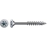 SPAX Universalschraube, 6,0 x 90 mm, 100 Stück, T-STAR plus, Senkkopf, Teilgewinde, 4CUT, WIROX A3J, blank verzinkt, 0191010600903