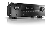 Denon AVRX2500H 7.2 Surround AV-Receiver (Alexa kompartibel, Phono, Dolby Vision Kompatibilität, Dolby Atmos, dtsX, WLAN, Bluetooth, Amazon Music, Spotify Connect, HDMI Eingänge, 7X 150 W) Schwarz