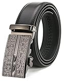 ITIEZY Herrengürtel Automatik, Ledergürtel Herren Gürtel Automatikschnalle Schwarz 125cm