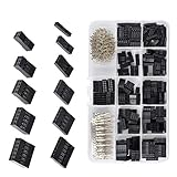 QLOUNI 620 Stück 2,54mm Dupont Stecker kit, männlich weiblich Dupont Kabel Stecker, Dupont Buchse Anschluss Gehäuse weiblich, 40 Pin polig Header Single Reihe Männliche und weibliche Stiftleiste