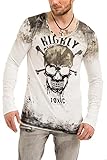 trueprodigy Casual Herren Marken Long Sleeve mit Aufdruck, Oberteil cool und stylisch mit Rundhals Ausschnitt (Langarm & Slim Fit), Langarmshirt für Männer Bedruckt Farbe: Weiß 1073174-2000-XL