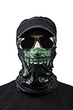 Unbekannt Bedrucktes Multifunktionstuch mit verschiedenen Designs - Atmungsaktive Sturmhaube als Motorradmaske, Ski Maske, Radfahren, Halstuch