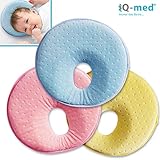 Babykissen von iQ-med® | Baby-Kissen gegen Verformung und Plattkopf | aus viskoelastischem Schaum | passt auch im Kindersitz | Kinder-Kissen, Kopf-Kissen für Säugling, Memory-Schaum (Blau)