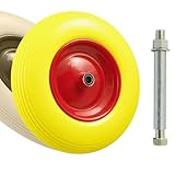 4.80/4.00-8 PU Schubkarrenrad Stahlfelge mit Achse Pannensicher Rad Vollgummi