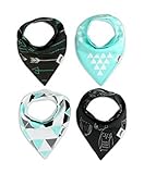 Bronze Times Unsix Baumwolle Babylätzchen Cotton Bandana Dreieckstuch für Baby Schwarz und Blau