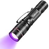 Eletorot UV Taschenlampe LED Handlampe Schwarzlicht aus Alulegierung, Detektor für falsche Papiergeld oder eingetrocknete Urin-Flecken der Haustiere auf Vorhänge, Wellenlänge 395nm, 3-Modus Licht