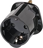 Brennenstuhl Reisestecker / Reiseadapter (Reise-Steckdosenadapter für: England Steckdose und Euro Stecker) Farbe: schwarz