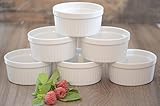 6 Stück Soufflé Souffle Förmchen Pastetenform Näpfchen - 9 cm Ø - Porzellan -