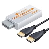 1080P Wii HDMI Adapter Wii zu HDMI Konverter +3.5mm Klinke Ausgang aus mit 1m HDMI Kabel unterstützt NTSC/PAL Format für Smart TV HDTV Weiße