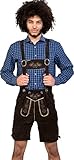 Almwerk Herren Trachten Lederhose kurz Modell Sepp in schwarz, braun und Hellbraun, Farbe:Braun;Größe Herren:44