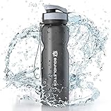 Boundletics Trinkflasche 1L - Wasserflasche BPA frei - Tritan Sportflasche Black