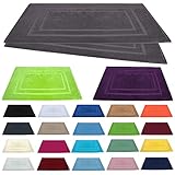 Badvorleger / Badematten / Badteppich - 2er Pack - Baumwolle 800g/m² - 50x80 cm - Farbe Anthrazit