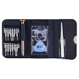 Electronic Alps Premium Mini Schraubendreher SET Speziell Für Smartphones mit Videoanleitung | Für Iphone 4/4S, 5/5S, 6/6+, etc. | Mit 12 Aufsätzen, Saugnapf, Plektron und Pinzette
