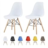 MCC Retro Design Stühle LIA im 2er Set, Eiffelturm inspirierter Style für Küche, Büro, Lounge, Konfernzzimmer etc., 6 Farben, KULT (weiss)