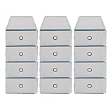12 Aufbewahrungsbox Stapelbox Schuhbox Schuhkarton Allzweckbox Schublade (12 X Schuhe Aufbewahrungs box)