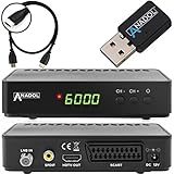 Anadol HD 200 Plus HD HDTV digitaler Satelliten-Receiver (Wifi, HDTV, DVB-S2, HDMI, SCART, 2x USB 2.0, Full HD 1080p, Youtube) [vorprogrammiert] inkl. HDMI Kabel - schwarz