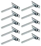 10 Stück - Wandregal Tablarträger Regal-Bodenträger Regalträger CLEVER aus Stahl | SW 10 x 100 mm | Fachboden-Träger verdeckt für Wandmontage | Möbelbeschläge von GedoTec®