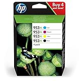 HP 953XL Multipack (Schwarz, Rot, Gelb, Blau) Original Druckerpatronen mit hoher Reichweite für HP Officejet Pro 8210, 8710, 8720, 8730, 8740