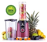 NUTRI-TWIST NO.1 Smoothie Maker to go Innovatives 2-IN-1 DESIGN | 600ml to go Mix Trinkflasche + 800ml Mix-Behälter | BPA-frei | Der beste Mini Stand-Mixer für Gesunde Smoothies & Shakes