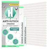 HAFTSTEIG Anti-Rutsch-Sticker Badewanne Dusche Bad + Anbringhilfe/Rutschsichere Duschmatte transparent/Selbstklebende Antirutsch Sticker/Kurz (254mm x 19mm)