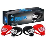 Dorlle 4 Stück 2X Rot 2X Schwarz LED Lampe Licht Lampe Silikon