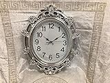 Bavary Moderne und Sehr Edle Glitzer Wanduhr Gold und Silber (Silber)