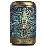 SALKING Aroma Diffuser Luftbefeuchter Humidifier, Handgefertigt Metall Diffusor für ätherische Öle, Automatisch Power-Off, 7 Farbe Licht Vintage Aromatherapie für Baby, Zuhause Büro Oder Yoga MEHRWEG