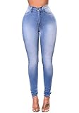 Lueyifs Damen High Waist Jeans Skinny Stretchy Boyfriend Denim Jeanshosen