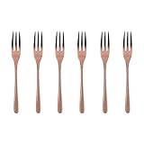 Rosenthal Sambonet - Kupferbesteck, Kuchengabeln - Kupfer - PVD-Besichtet - 6er Set - Spülmaschinenfest