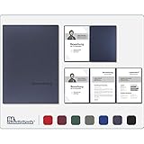5 Stück 3-teilige Bewerbungsmappen BL-exclusivdruck OPTIMA-plus in Marineblau - Premium-Qualität mit edler Relief-Prägung 'Bewerbung' - Produkt-Design von 'Mario Lemani'