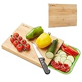 KAHU // Premium Organic Bambus Schneidebrett mit Auffangschale – ideales Maß 33x25cm – antibakteriell – hart und widerstandsfähiges Holzbrett – hitzebeständig und Rutschfest – langlebig