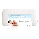 Luxamel | Kopfkissen/Nackenkissen | Inkl. Aloe Vera Kissenbezug | orthopädisch gegen Kopf und Nackenschmerzen aus Visco-Gelschaum | 70x40x12cm