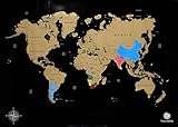 havalime Premium XXL Rubbel Weltkarte, Scratch World Map, Limited Edition 2018, Geschenkidee für Reisende, 82 x 59 cm (Schwarz)