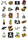 Oblique Unique Piraten Tattoo Set 24 Kindertattoos - verschiedene Piraten Motive Kinder Spielen