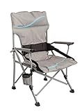 Meerweh Erwachsene Faltstuhl Deluxe XXL mit Getränkehalter und Flaschenöffner Relaxstuhl Campingstuhl Anglerstuhl, grau