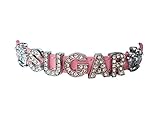 Katzen-Halsband mit Strass-Buchstaben Namen Gold Silber XXS Rosa